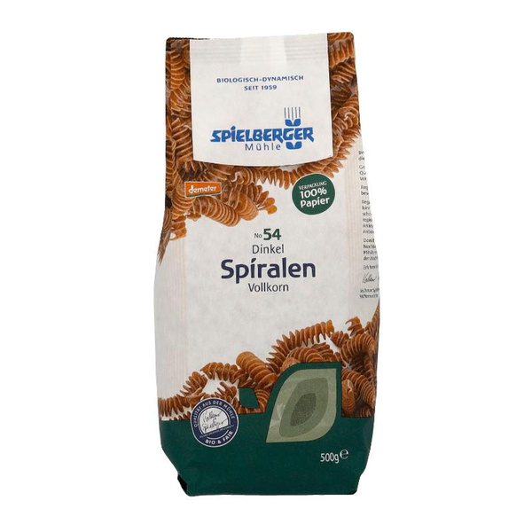 Produktfoto zu Dinkel Vollkorn Spiralen 500g
