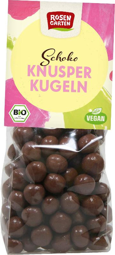Produktfoto zu Vegane Schoko Kugeln mit Knusperkern 80g