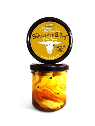Produktfoto zu Schani das Schaf - Frischkäse Curry & Dattel