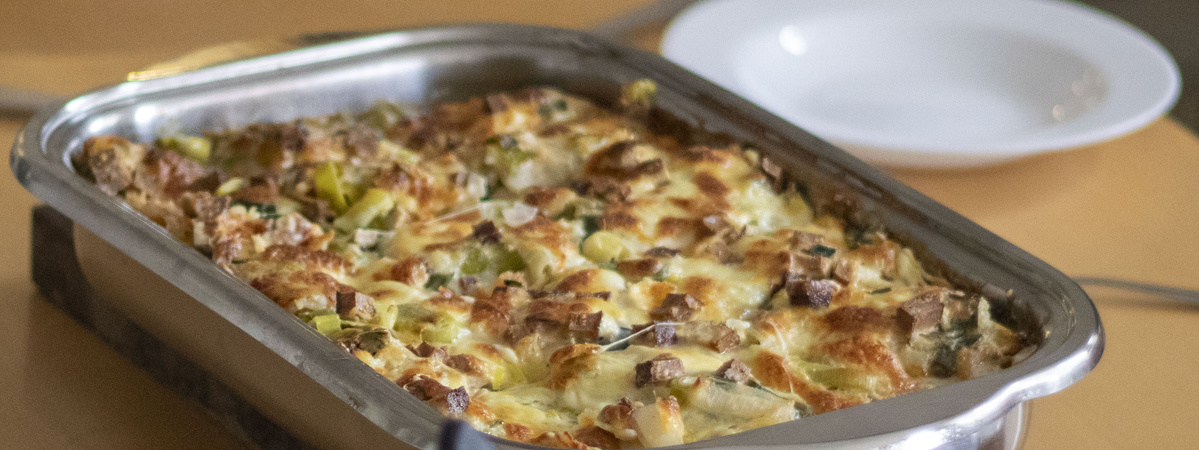 Auflaufform mit Lasagne 