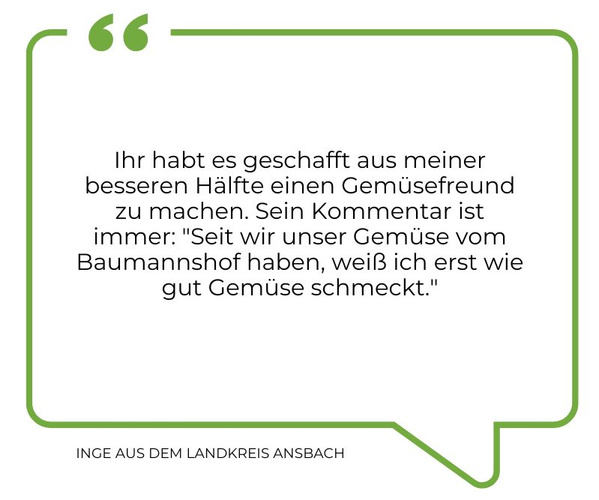 Zitat einer Ökokisten-Kundin - Inge