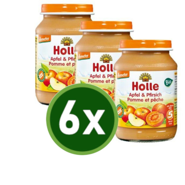 Produktfoto zu Glas Apfel Pfirsich 6x190g