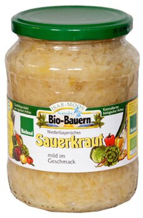 Produktfoto zu Sauerkraut mild im Glas Isarmoos Bauern 680g
