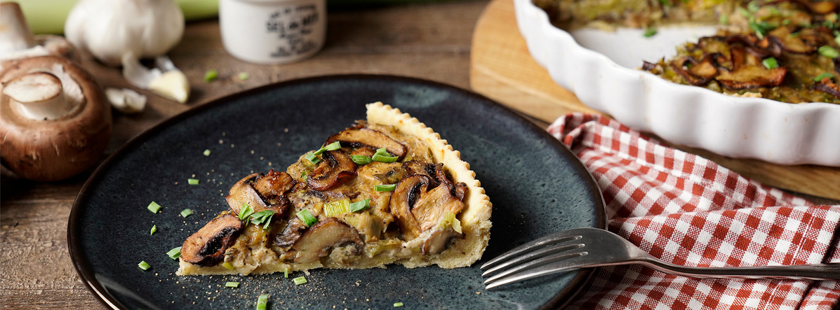 Vegane Champignon-Lauch-Quiche