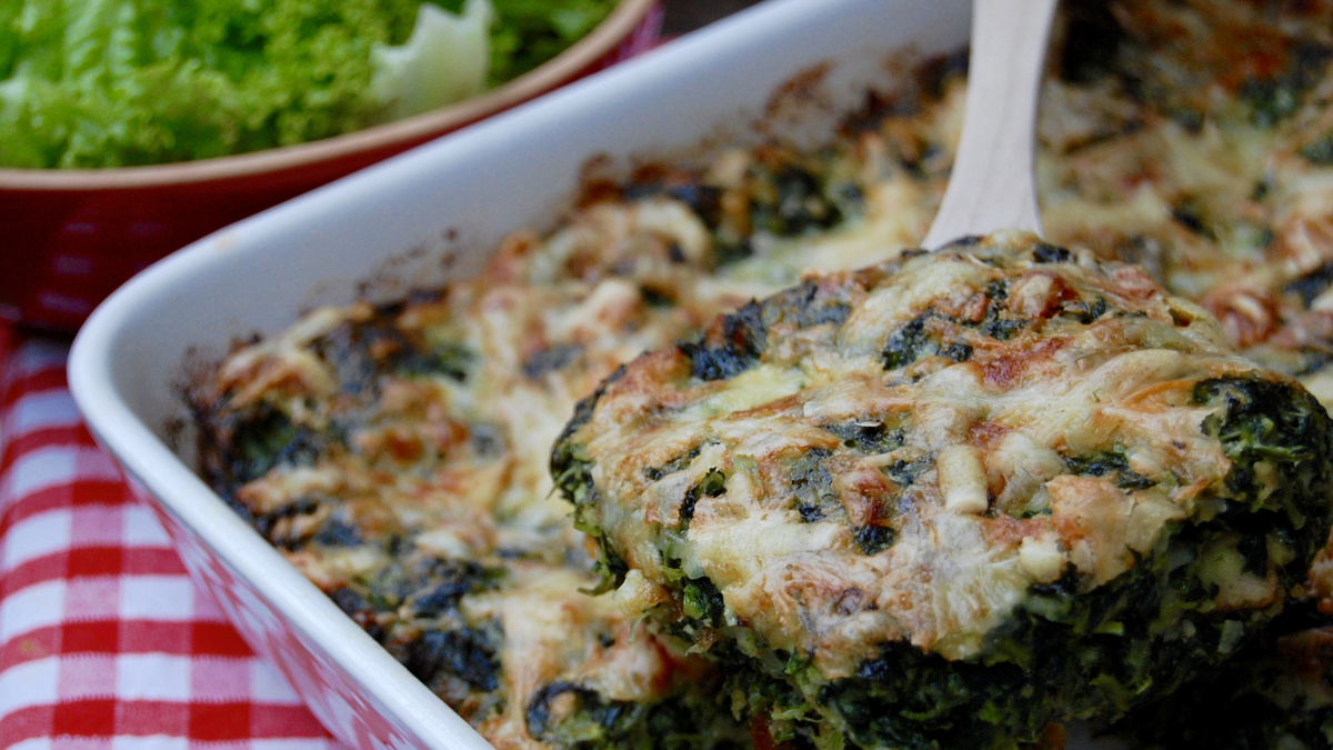 Pastinaken-Spinat-Gratin