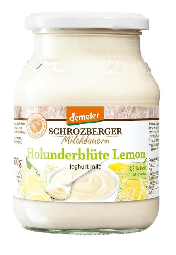 Produktfoto zu Joghurt Holunderblüte-Lemon 3,5%, 500g SBG