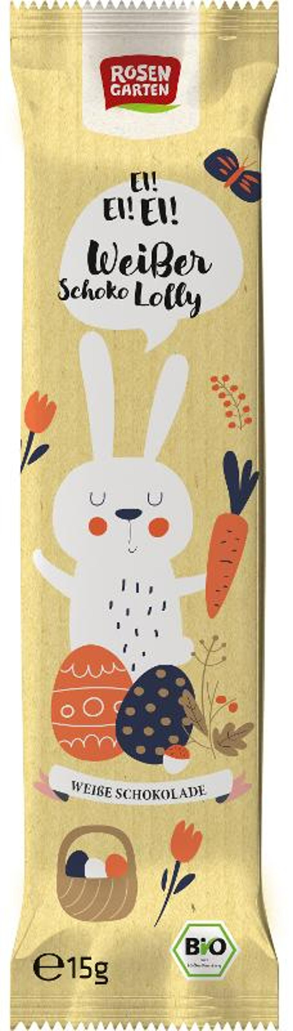 Produktfoto zu Weißer Schoko Lolly Hase 15g