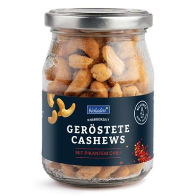 Produktfoto zu Cashews geröstet mit pikantem Chili Glas 140g