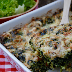Pastinaken-Spinat-Gratin