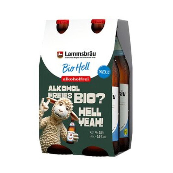 Produktfoto zu Lammsbräu Bio Hell alkoholfrei 4er Pack