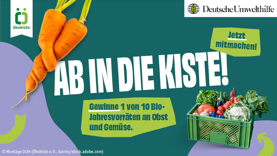 Aktions-Banner der Deutschen Umwelthilfe - Gewinnspiel Obst und Gemüse
