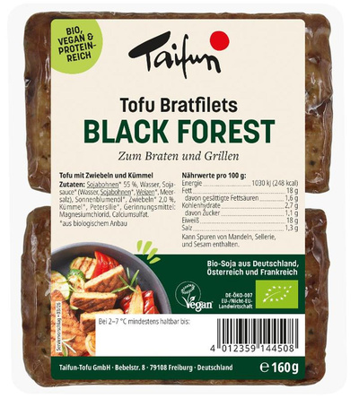 Produktfoto zu Tofu Bratfilets Black Forest Taifun 160g