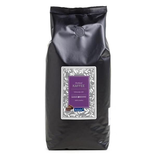 Produktfoto zu Kaffeehochland ganze Bohne 1kg