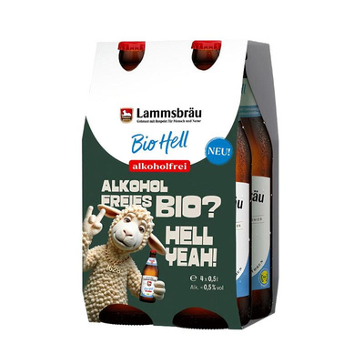 Produktfoto zu Lammsbräu Bio Hell alkoholfrei 4er Pack