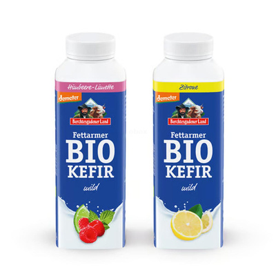 Produktfoto zu Kefir DUO, 1 Zitrone & 1 Himbeere-Limette 1,5%