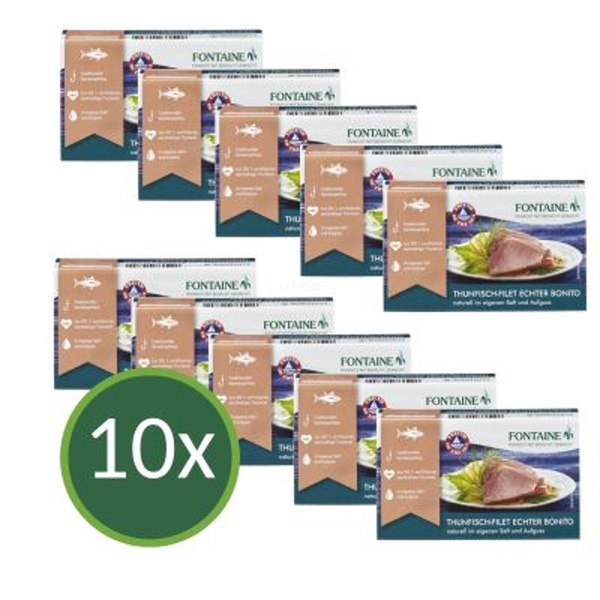 Produktfoto zu Thunfisch Bonito naturell 10x120g