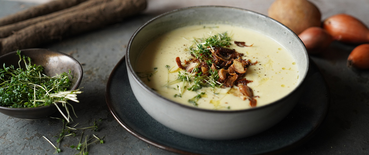 Schwarzwurzelsuppe mit Pilz-Topping