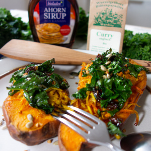 Süßkartoffeln mit Grünkohl