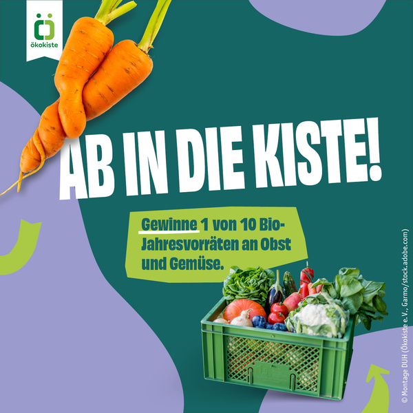 Aktions-Banner der Deutschen Umwelthilfe - Gewinnspiel Obst und Gemüse