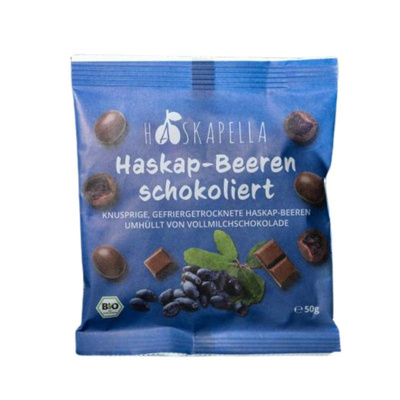 Produktfoto zu Haskap-Beere schokoliert, Vollmilch 50g