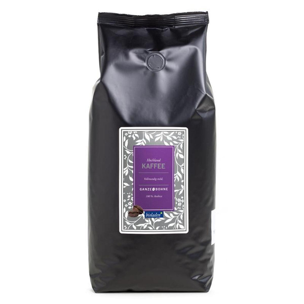 Produktfoto zu Kaffeehochland ganze Bohne 1kg