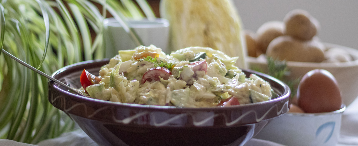 Gelüste-Salat - Käse-Ei mit Chinakohl