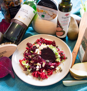 Nudeln mit geschmorter Rote Bete