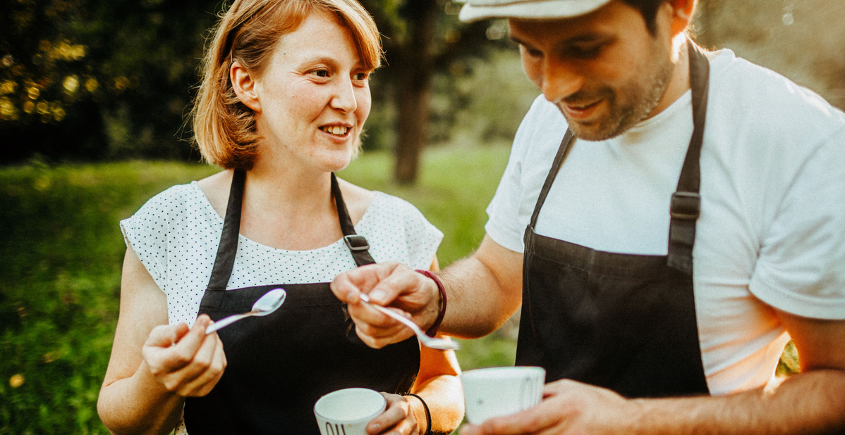 Jule und Benedikt von der Andorfer Ölmühle